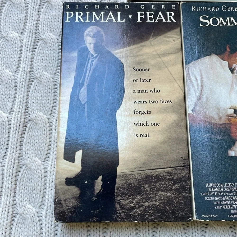 VHS lot of Richard Gere movies. Somersby Primal Fear An Officer and a Gentleman